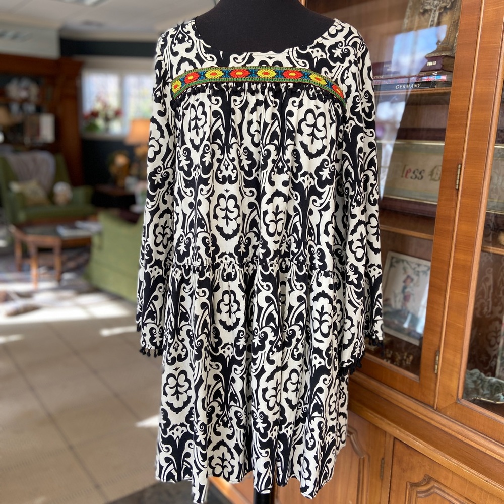 Uncle Frank boho fringed tunic dress